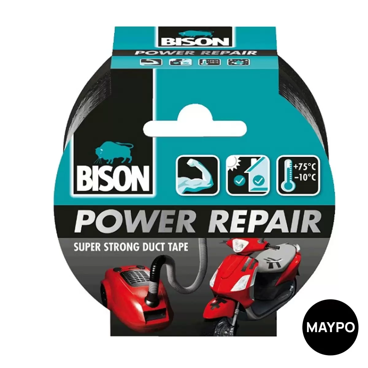 ΤΑΙΝΙΑ ΓΙΑ ΥΦΑΣΜΑΤΑ BISON POWER REPAIR ΜΑΥΡΗ 0.22mm