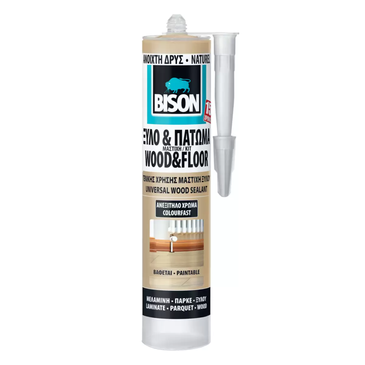 ΣΤΟΚΟΣ ΜΑΣΤ. ΞΥΛΟΥ  BS WOOD SEALANT  ΑΝΟΙΧΤΗ ΔΡΥΣ 300ML NL12  BISON   6311313