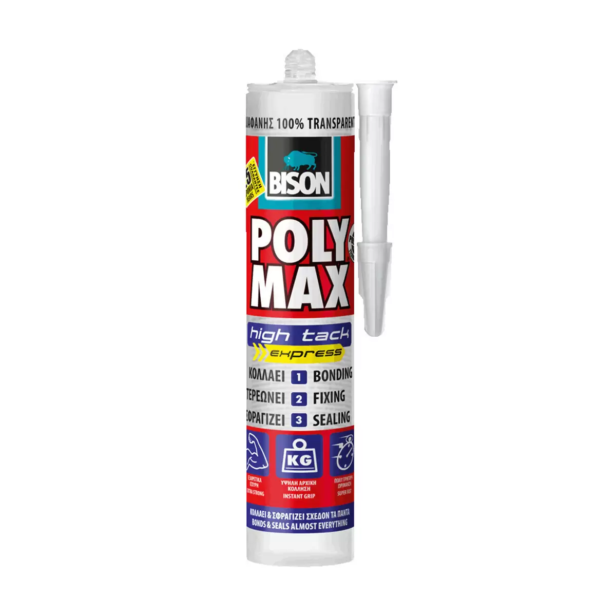 ΚΟΛΛΑ POLYMAX HIGH TACK CRYSTAL EXPRESS ΔΙΑΦΑΝΗ 300gr  BISON 25690