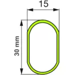 ΣΩΛΗΝΑΣ ΝΤΟΥΛΑΠΑΣ ΟΒΑΛ 15mm x 30mm x 0 6mm x 2 9m