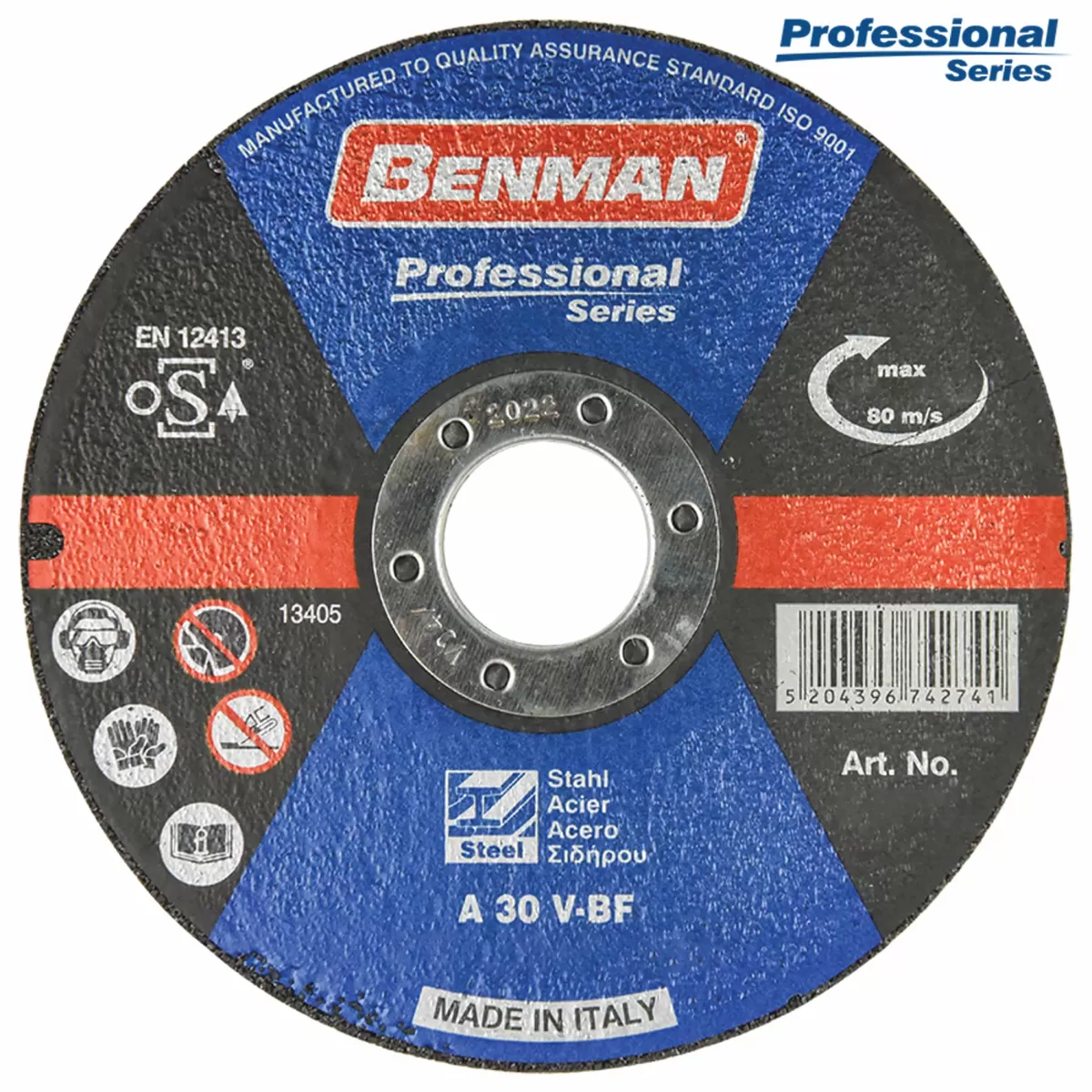 ΔΙΣΚΟΣ ΚΟΠΗΣ INOX – ΣΙΔΗΡΟΥ PROFESSIONAL SERIES BENMAN 180X3.0mm 74276